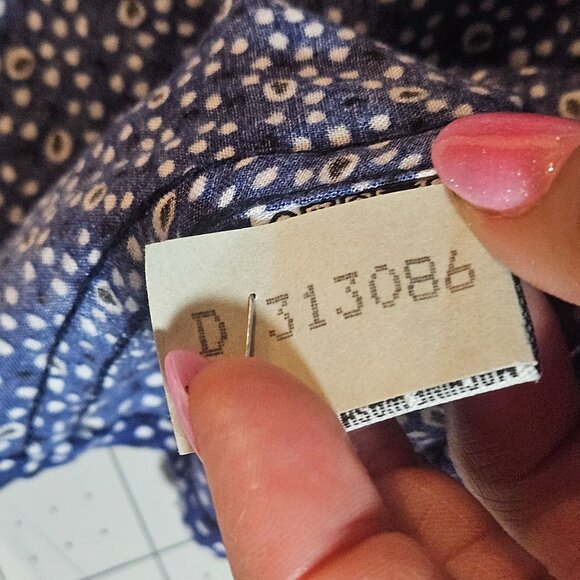 Steve’s Jeans Women’s Navy/White Top L Minimalist Chic Monochrome Patterncore - Picture 9 of 13